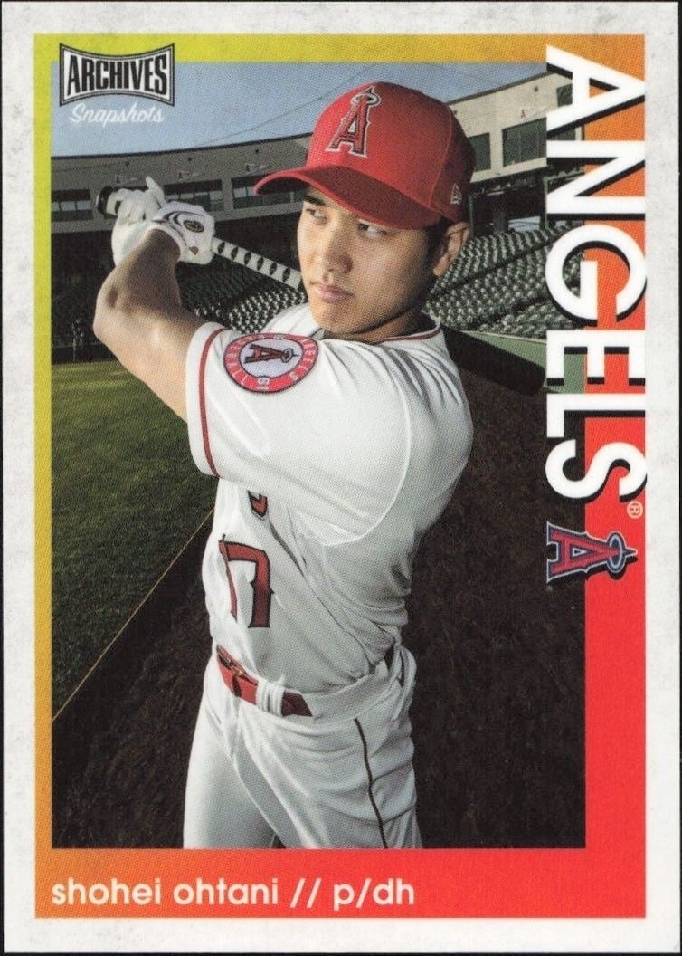 Shohei Ohtani 2022 Topps Archives Snapshots #38 Baseball Trading Card - Front 2022 Topps Archives Snapshots Shohei Ohtani #38 baseball trading card front