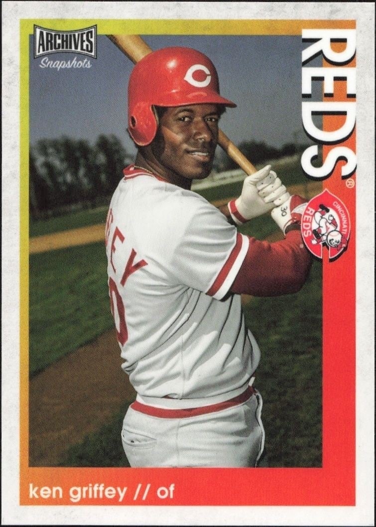 Ken Griffey 2022 Topps Archives Snapshots #6 Baseball Trading Card - Front 2022 Topps Archives Snapshots Ken Griffey #6 baseball trading card front