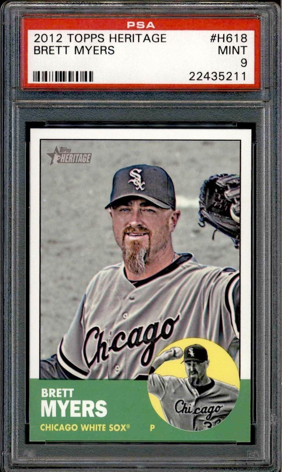 Brett Myers 2012 Topps Heritage High Number #H618 Baseball Trading Card - Front 2012 Topps Heritage High Number Brett Myers #H618 baseball trading card front