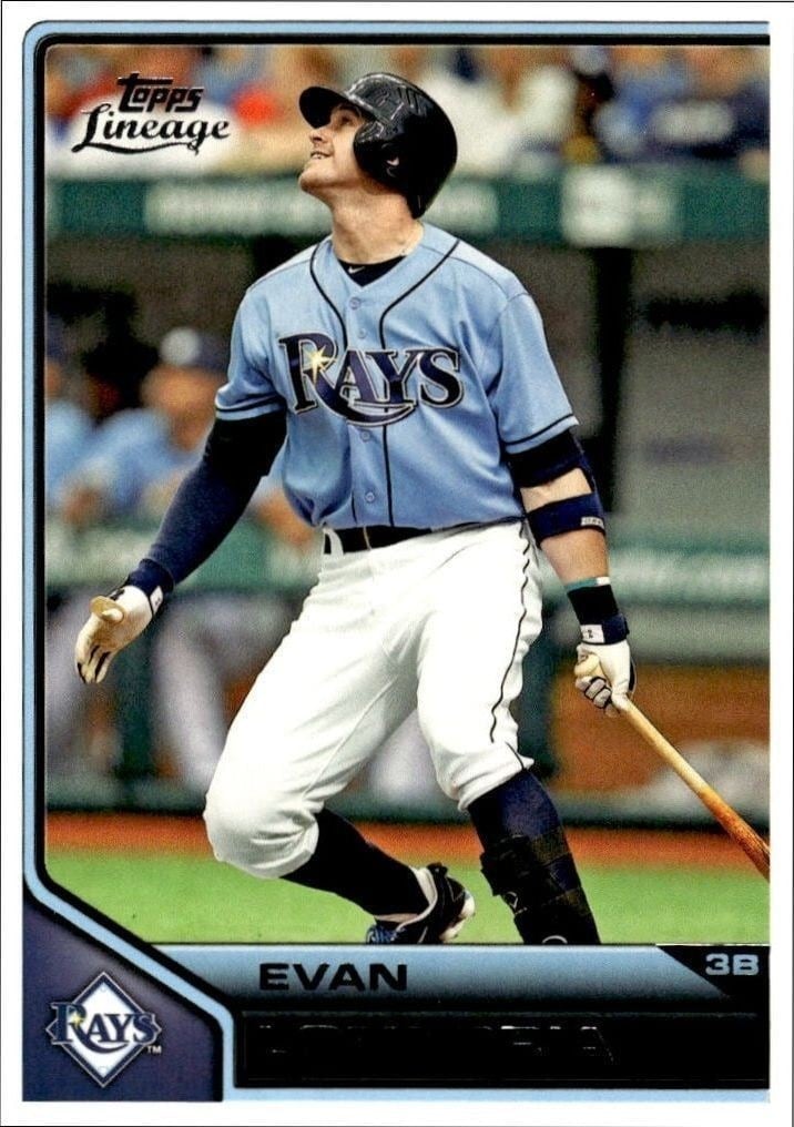 Evan Longoria 2011 Topps Lineage #98 Baseball Trading Card - Front 2011 Topps Lineage Evan Longoria #98 baseball trading card front