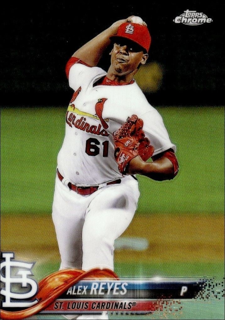 Alex Reyes 2018 Topps Chrome #5 Baseball Trading Card - Front 2018 Topps Chrome Alex Reyes #5 baseball trading card front