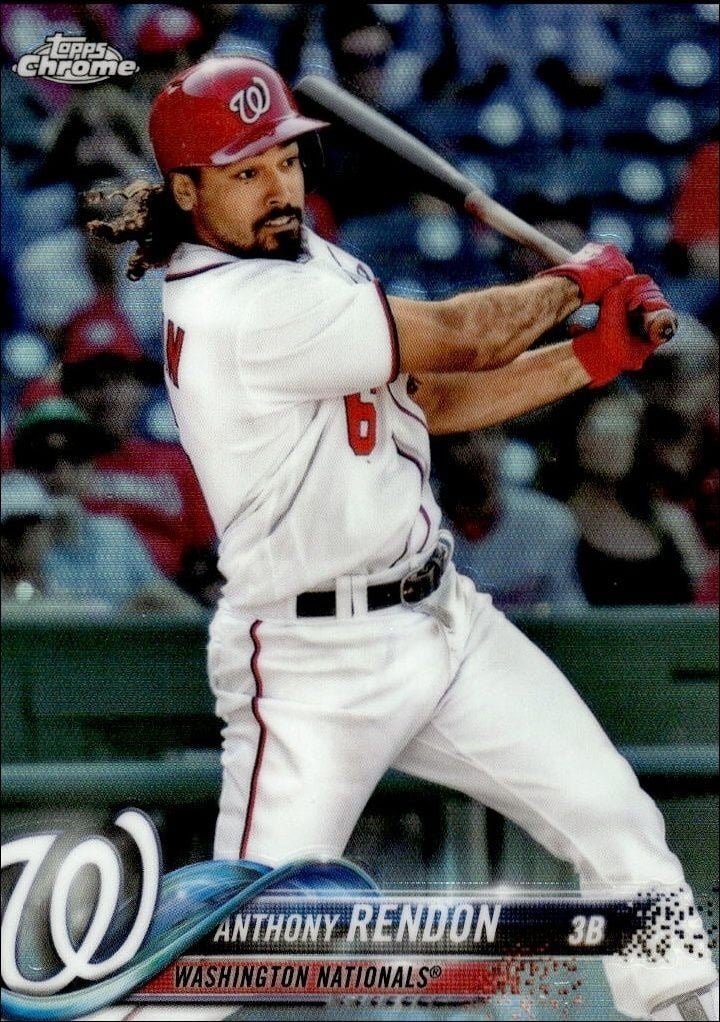 Anthony Rendon 2018 Topps Chrome #165 Baseball Trading Card - Front 2018 Topps Chrome Anthony Rendon #165 baseball trading card front