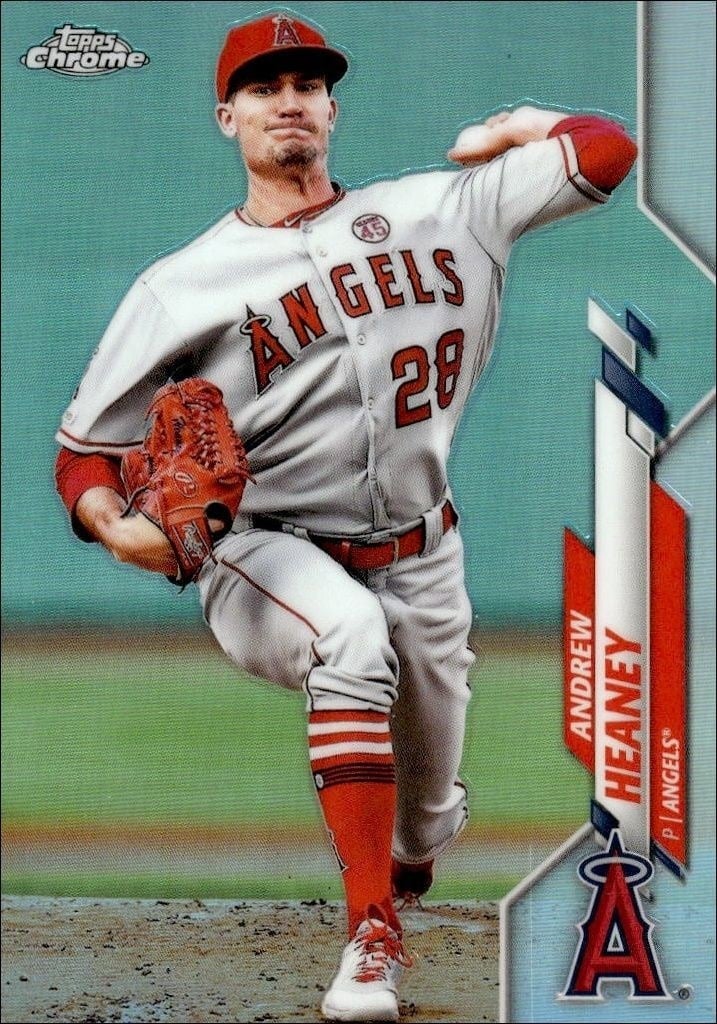 Andrew Heaney 2020 Topps Chrome #28 Baseball Trading Card - Front 2020 Topps Chrome Andrew Heaney #28 baseball trading card front