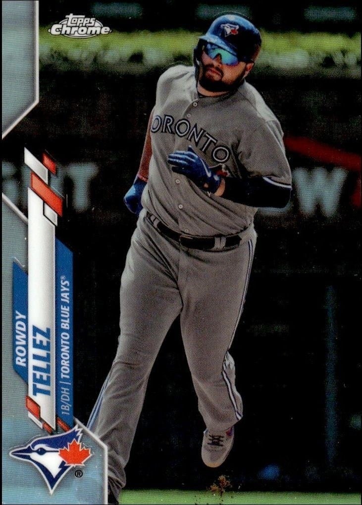 Rowdy Tellez 2020 Topps Chrome #141 Baseball Trading Card - Front 2020 Topps Chrome Rowdy Tellez #141 baseball trading card front