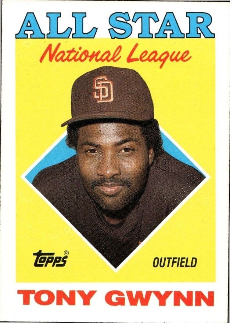 Tony Gwynn 1988 Topps #402 Baseball Trading Card - Front 1988 Topps Tony Gwynn #402 baseball trading card front