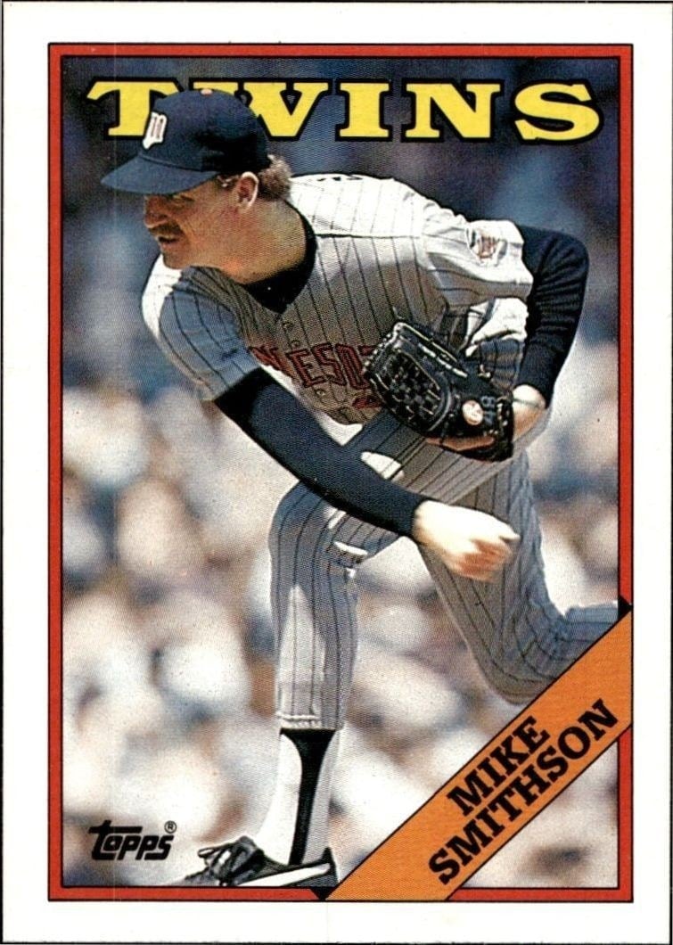 Mike Smithson 1988 Topps #554 Baseball Trading Card - Front 1988 Topps Mike Smithson #554 baseball trading card front
