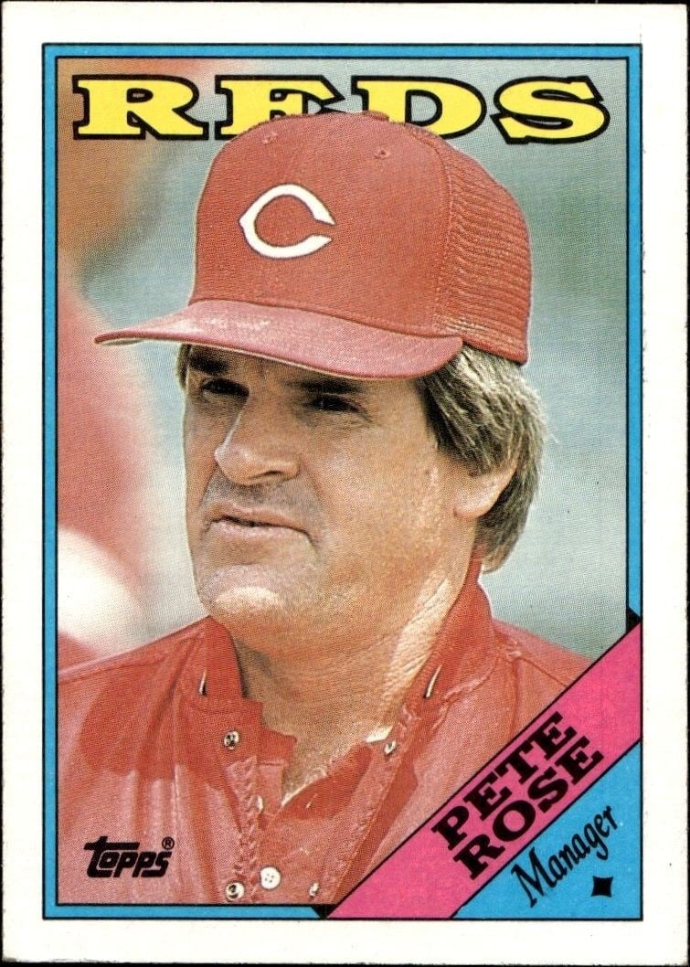 Pete Rose 1988 Topps #475 Baseball Trading Card - Front 1988 Topps Pete Rose #475 baseball trading card front