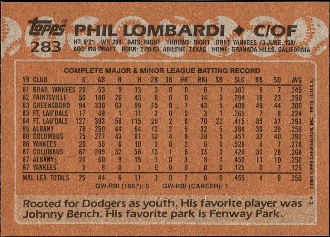 Phil Lombardi - Back