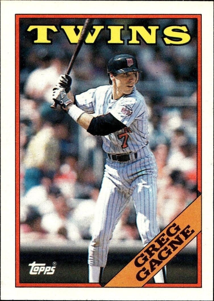 Greg Gagne 1988 Topps #343 Baseball Trading Card - Front 1988 Topps Greg Gagne #343 baseball trading card front