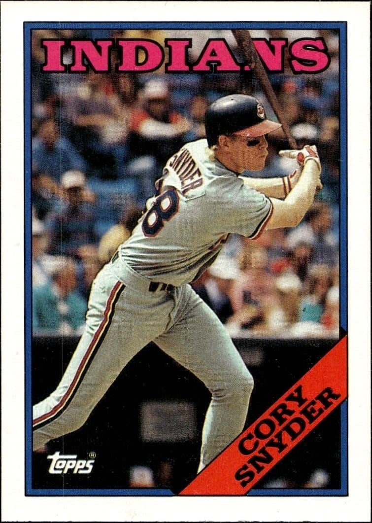 Cory Snyder 1988 Topps #620 Baseball Trading Card - Front 1988 Topps Cory Snyder #620 baseball trading card front