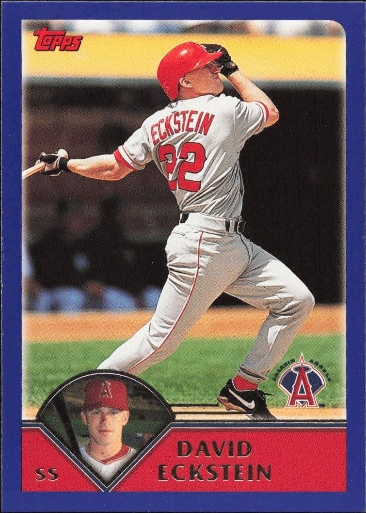 David Eckstein 2003 Topps #104 Baseball Trading Card - Front 2003 Topps David Eckstein #104 baseball trading card front