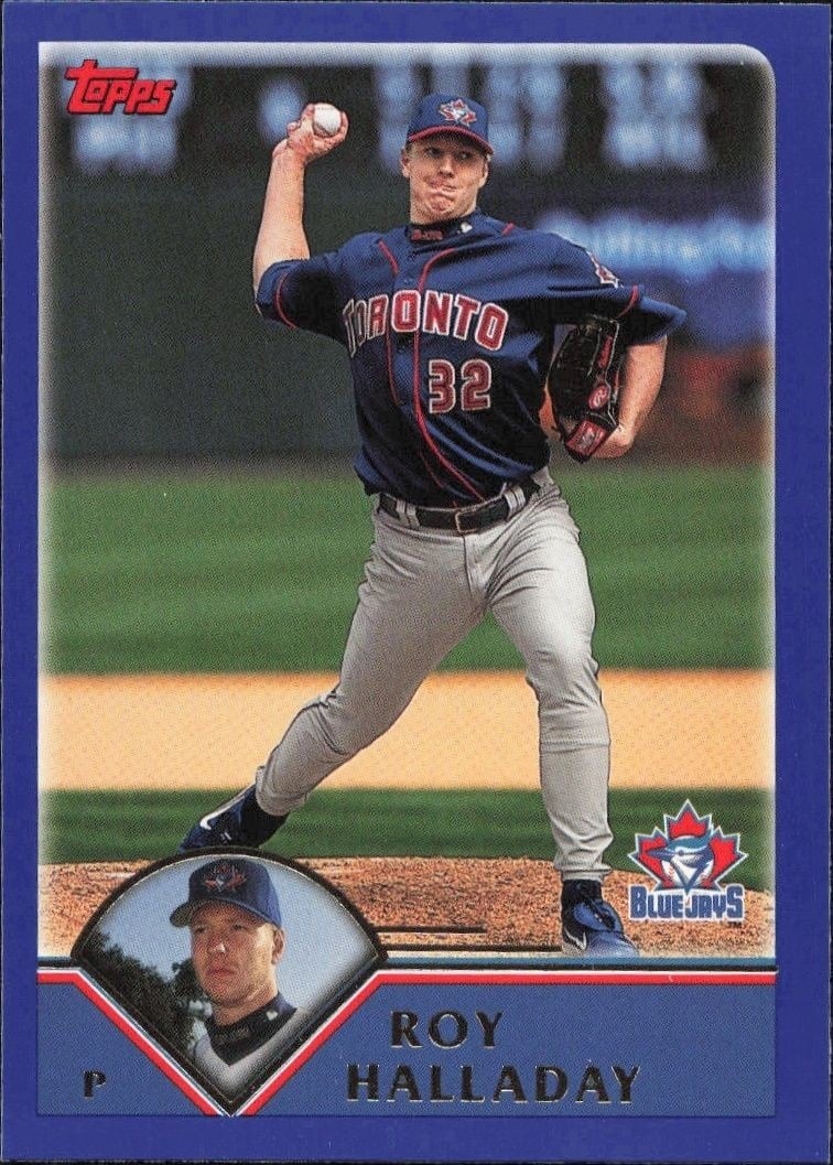Roy Halladay 2003 Topps #103 Baseball Trading Card - Front 2003 Topps Roy Halladay #103 baseball trading card front