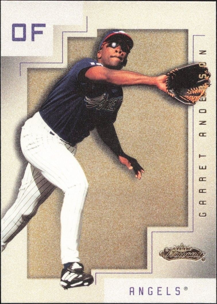 Garret Anderson 2001 Fleer Showcase #35 Baseball Trading Card - Front 2001 Fleer Showcase Garret Anderson #35 baseball trading card front