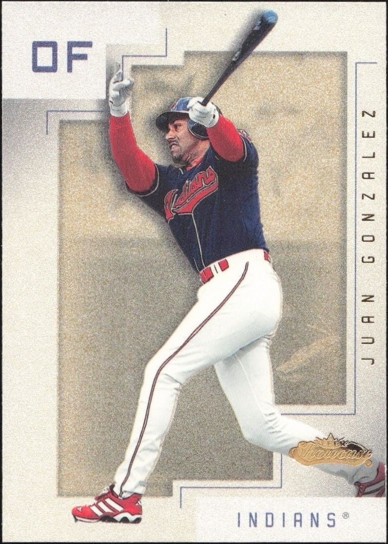 Juan Gonzalez 2001 Fleer Showcase #46 Baseball Trading Card - Front 2001 Fleer Showcase Juan Gonzalez #46 baseball trading card front