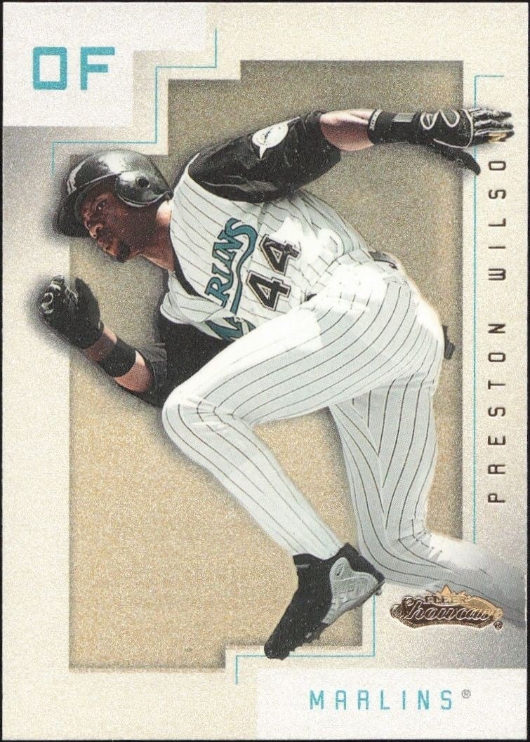 Preston Wilson 2001 Fleer Showcase #59 Baseball Trading Card - Front 2001 Fleer Showcase Preston Wilson #59 baseball trading card front