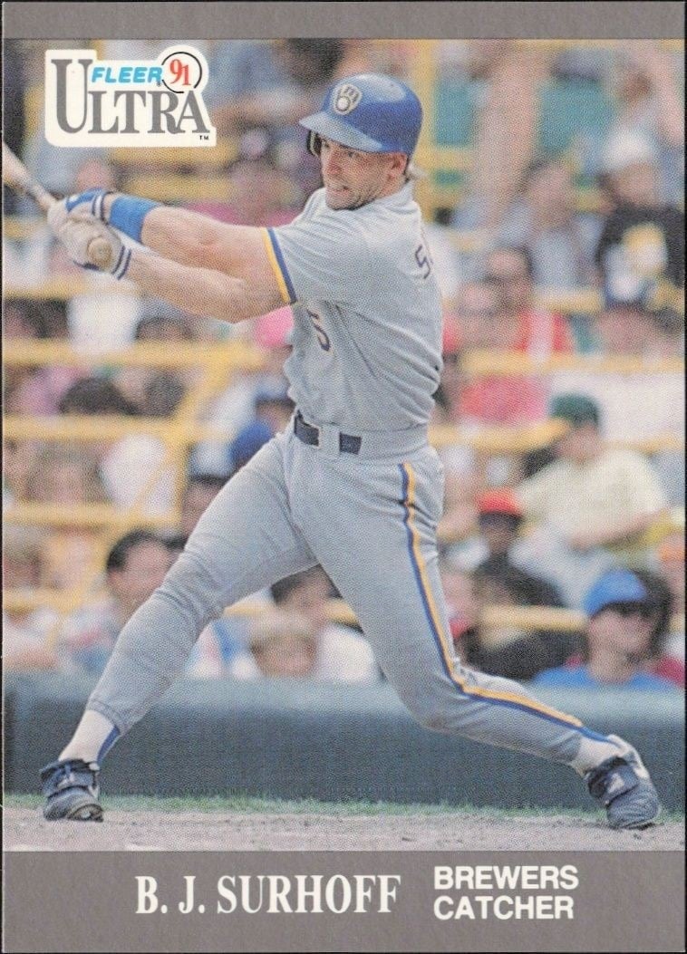 B.J. Surhoff 1991 Fleer Ultra #182 Baseball Trading Card - Front 1991 Fleer Ultra B.J. Surhoff #182 baseball trading card front