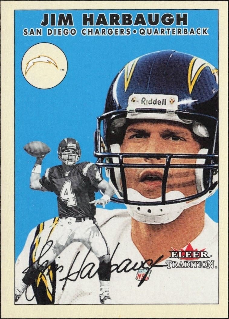 2000 Fleer Tradition Glossy Jim Harbaugh #54 trading card