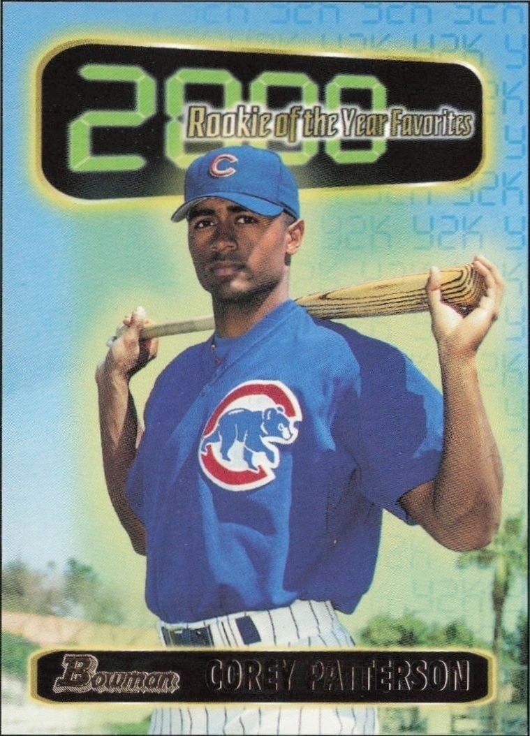 Corey Patterson 1999 Bowman #ROY8 Baseball Trading Card - Front 1999 Bowman Corey Patterson #ROY8 baseball trading card front