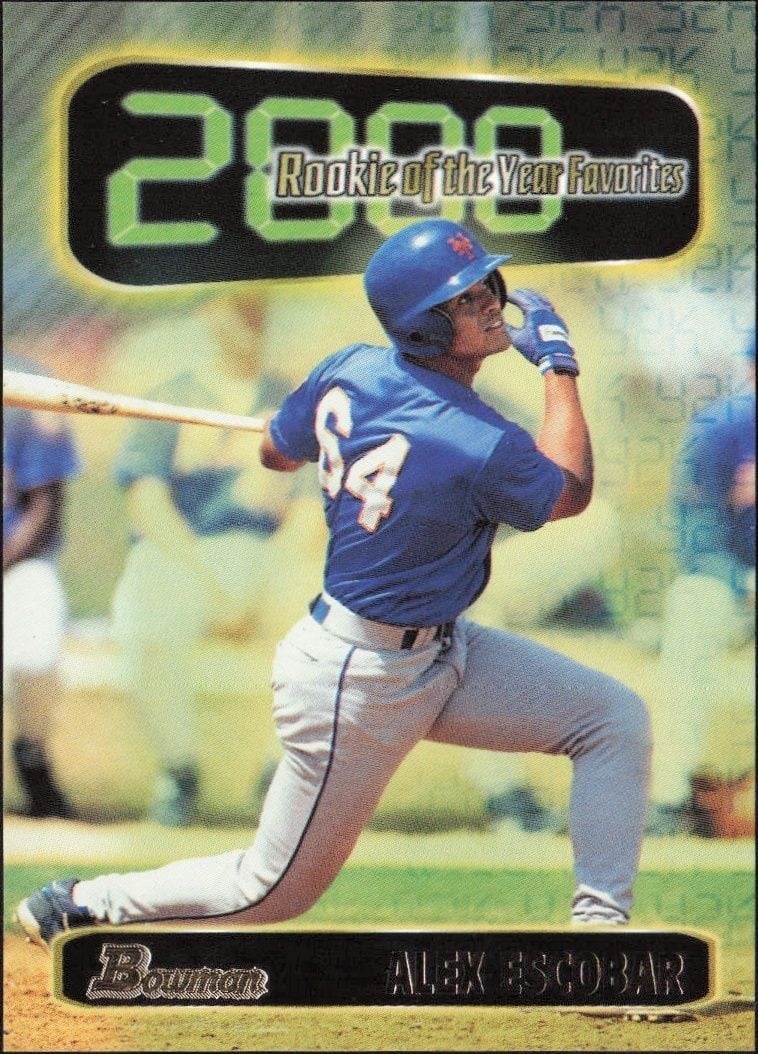 Alex Escobar 1999 Bowman #ROY5 Baseball Trading Card - Front 1999 Bowman Alex Escobar #ROY5 baseball trading card front
