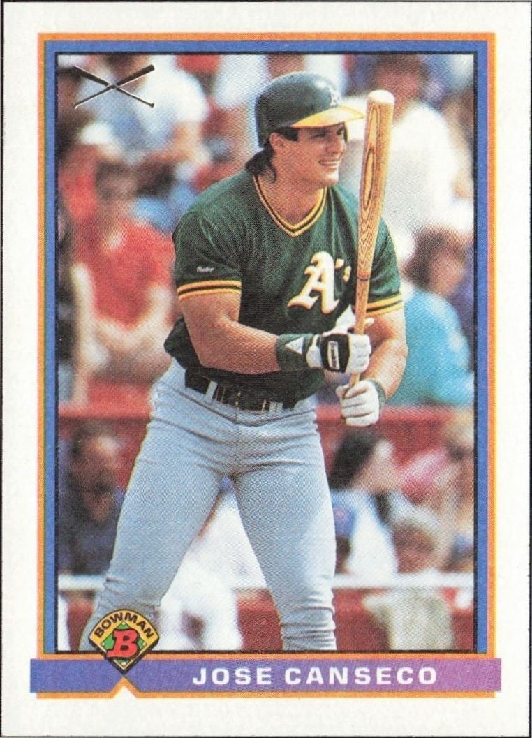 Jose Canseco 1991 Bowman #372 Baseball Trading Card - Front 1991 Bowman Jose Canseco #372 baseball trading card front