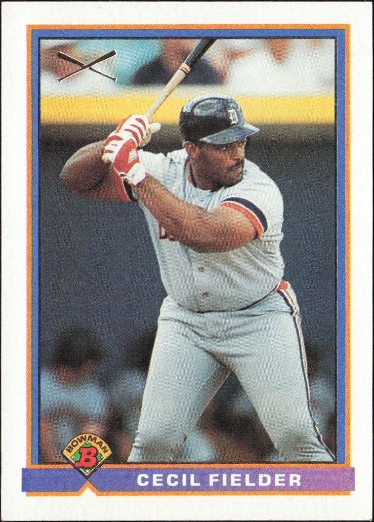 Cecil Fielder 1991 Bowman #367 Baseball Trading Card - Front 1991 Bowman Cecil Fielder #367 baseball trading card front