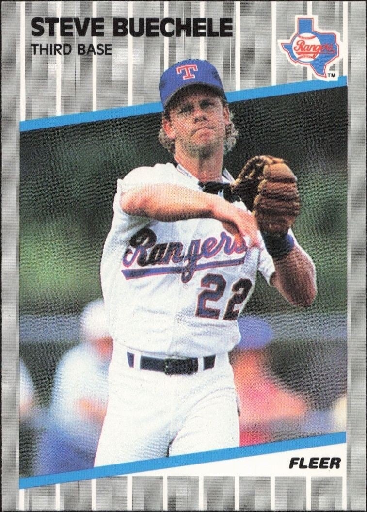 Steve Buechele 1989 Fleer #515 Baseball Trading Card - Front 1989 Fleer Steve Buechele #515 baseball trading card front