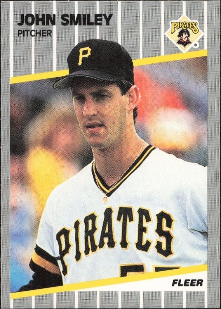 John Smiley 1989 Fleer #221 Baseball Trading Card - Front 1989 Fleer John Smiley #221 baseball trading card front