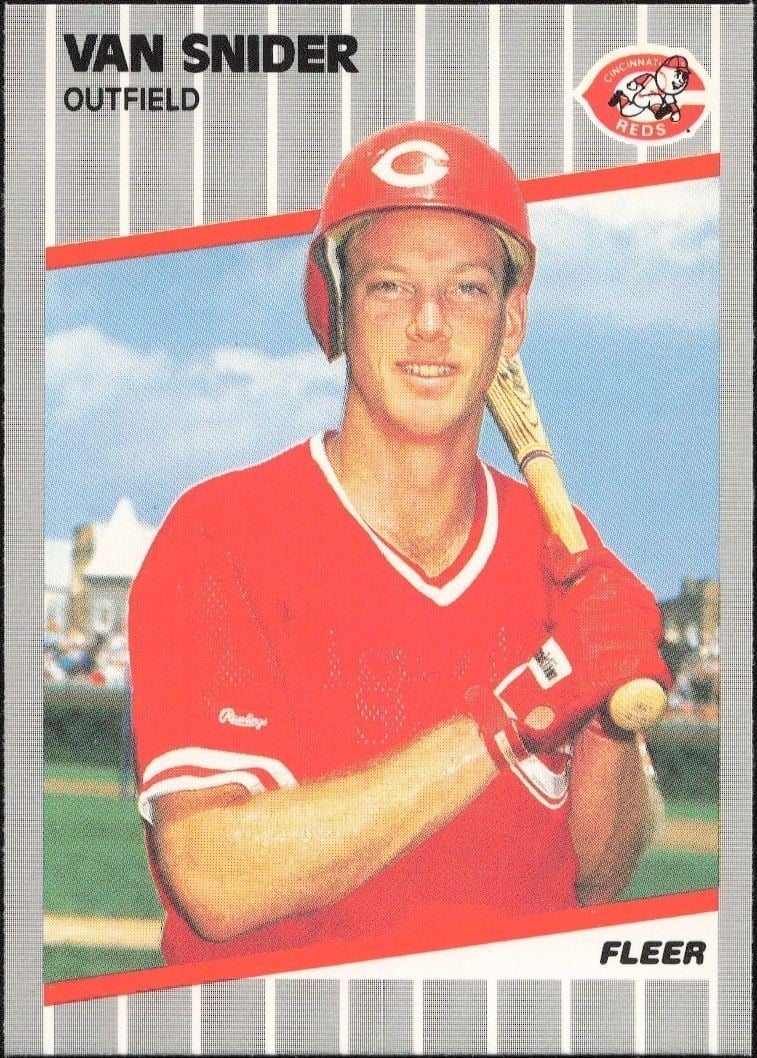 Van Snider 1989 Fleer #172 Baseball Trading Card - Front 1989 Fleer Van Snider #172 baseball trading card front