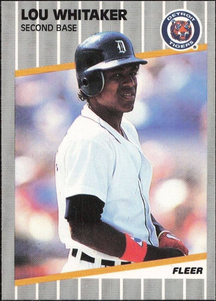 Lou Whitaker 1989 Fleer #151 Baseball Trading Card - Front 1989 Fleer Lou Whitaker #151 baseball trading card front