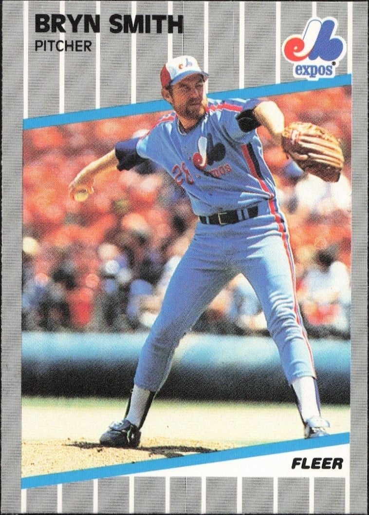 Bryn Smith 1989 Fleer #394 Baseball Trading Card - Front 1989 Fleer Bryn Smith #394 baseball trading card front