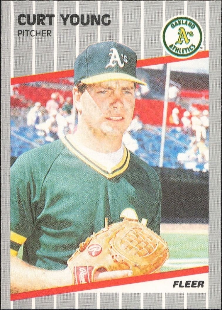Curt Young 1989 Fleer #26 Baseball Trading Card - Front 1989 Fleer Curt Young #26 baseball trading card front