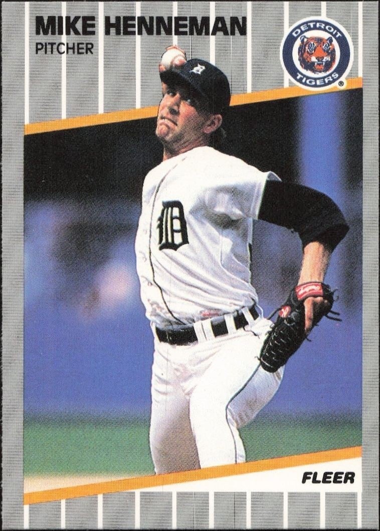 Mike Henneman 1989 Fleer #134 Baseball Trading Card - Front 1989 Fleer Mike Henneman #134 baseball trading card front