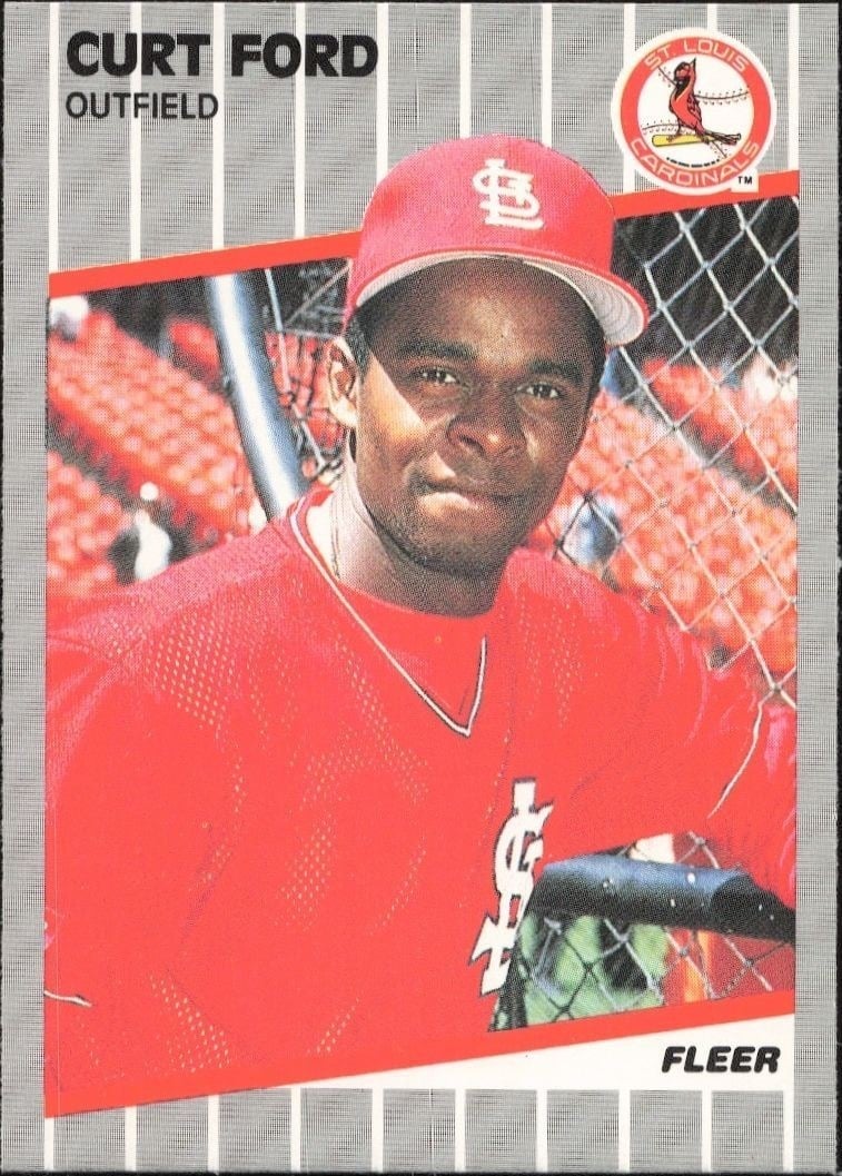 Curt Ford 1989 Fleer #450 Baseball Trading Card - Front 1989 Fleer Curt Ford #450 baseball trading card front