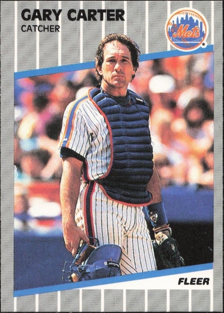 Gary Carter 1989 Fleer #30 Baseball Trading Card - Front 1989 Fleer Gary Carter #30 baseball trading card front