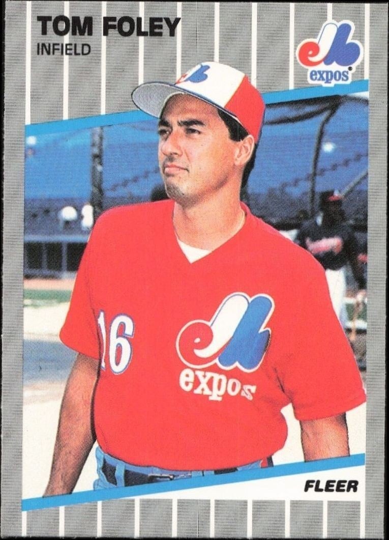 Tom Foley 1989 Fleer #375 Baseball Trading Card - Front 1989 Fleer Tom Foley #375 baseball trading card front