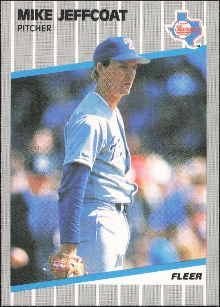 Mike Jeffcoat 1989 Fleer #524 Baseball Trading Card - Front 1989 Fleer Mike Jeffcoat #524 baseball trading card front