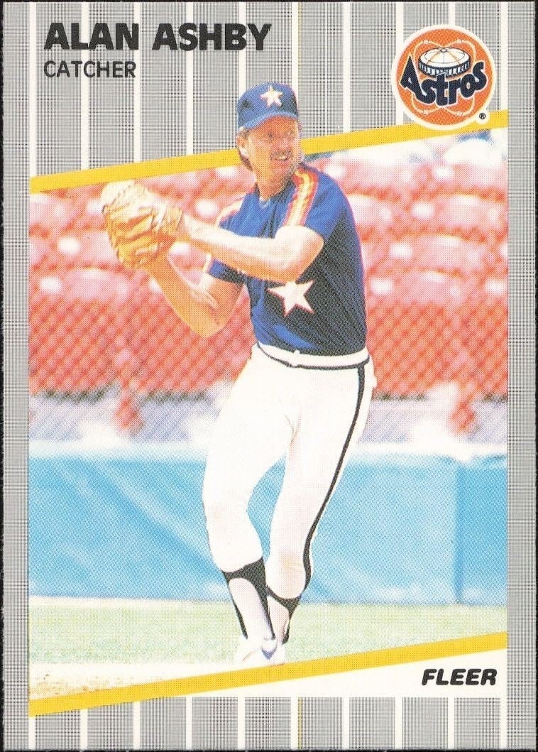 Alan Ashby 1989 Fleer #350 Baseball Trading Card - Front 1989 Fleer Alan Ashby #350 baseball trading card front