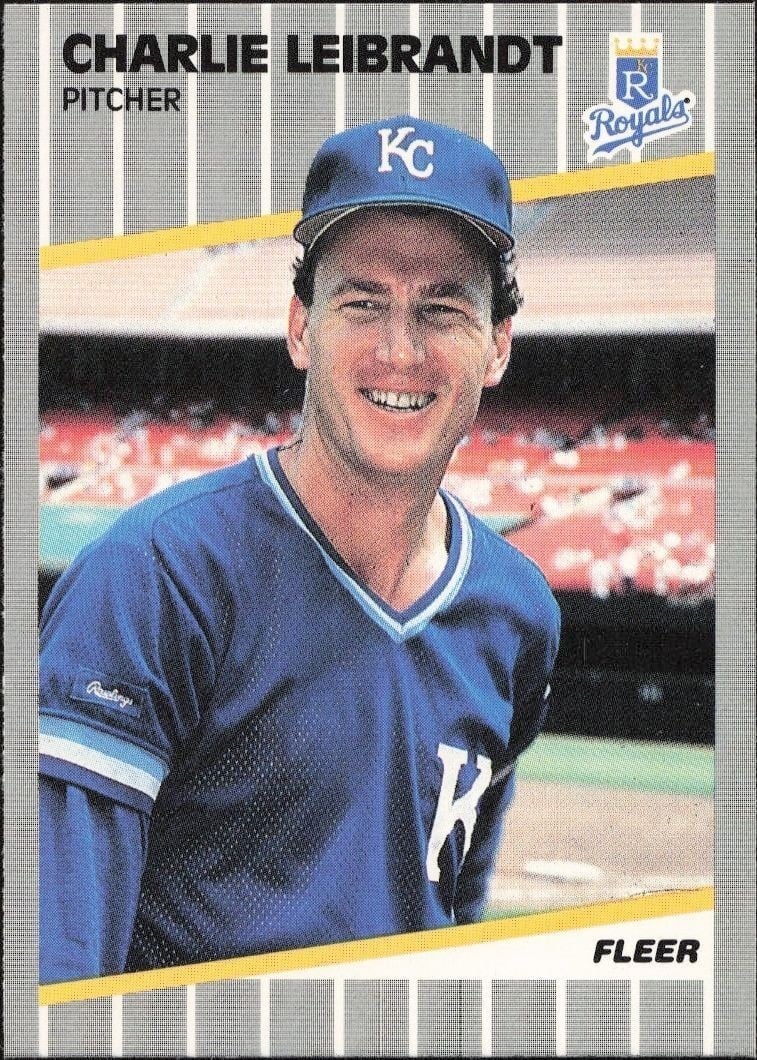 Charlie Leibrandt 1989 Fleer #286 Baseball Trading Card - Front 1989 Fleer Charlie Leibrandt #286 baseball trading card front