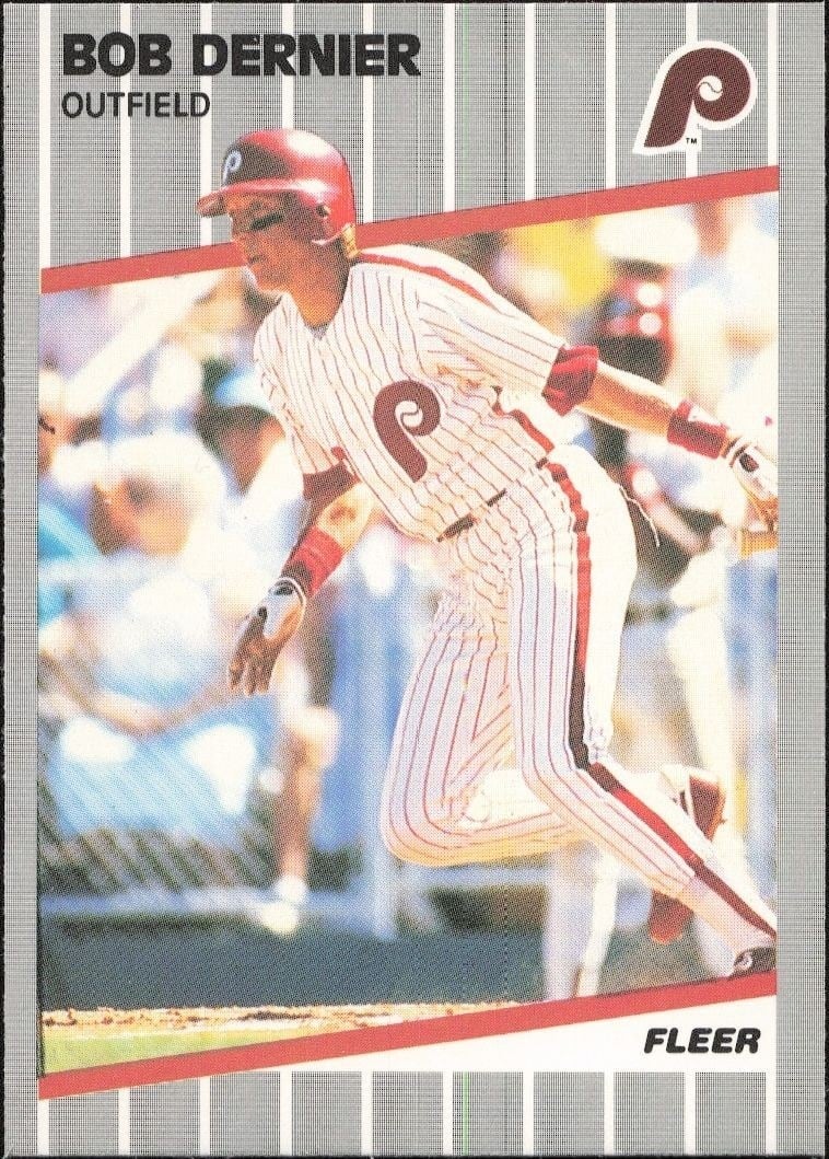 Bob Dernier 1989 Fleer #565 Baseball Trading Card - Front 1989 Fleer Bob Dernier #565 baseball trading card front