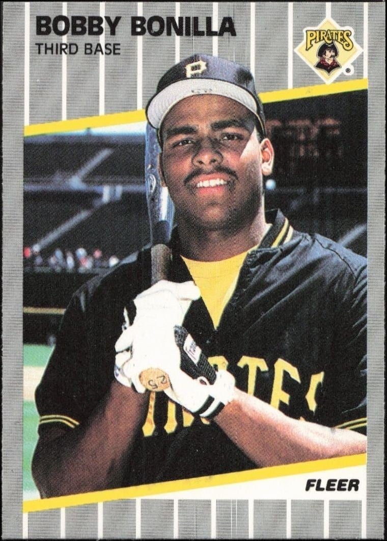 Bobby Bonilla 1989 Fleer #203 Baseball Trading Card - Front 1989 Fleer Bobby Bonilla #203 baseball trading card front
