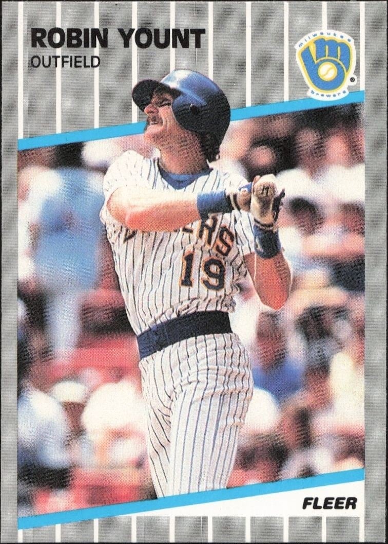 Robin Yount 1989 Fleer #200 Baseball Trading Card - Front 1989 Fleer Robin Yount #200 baseball trading card front