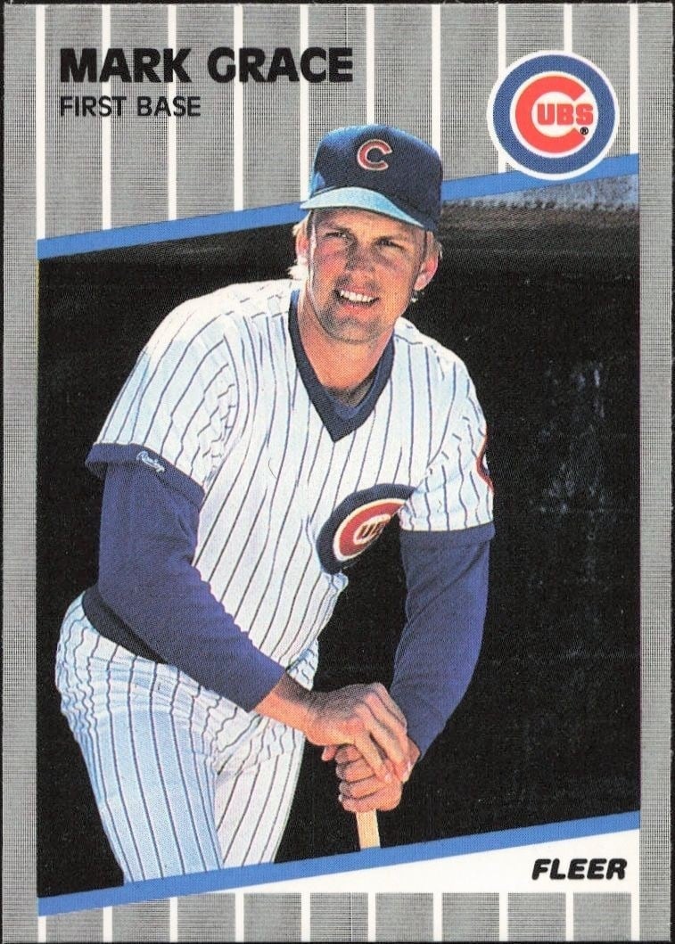 Mark Grace 1989 Fleer #426 Baseball Trading Card - Front 1989 Fleer Mark Grace #426 baseball trading card front