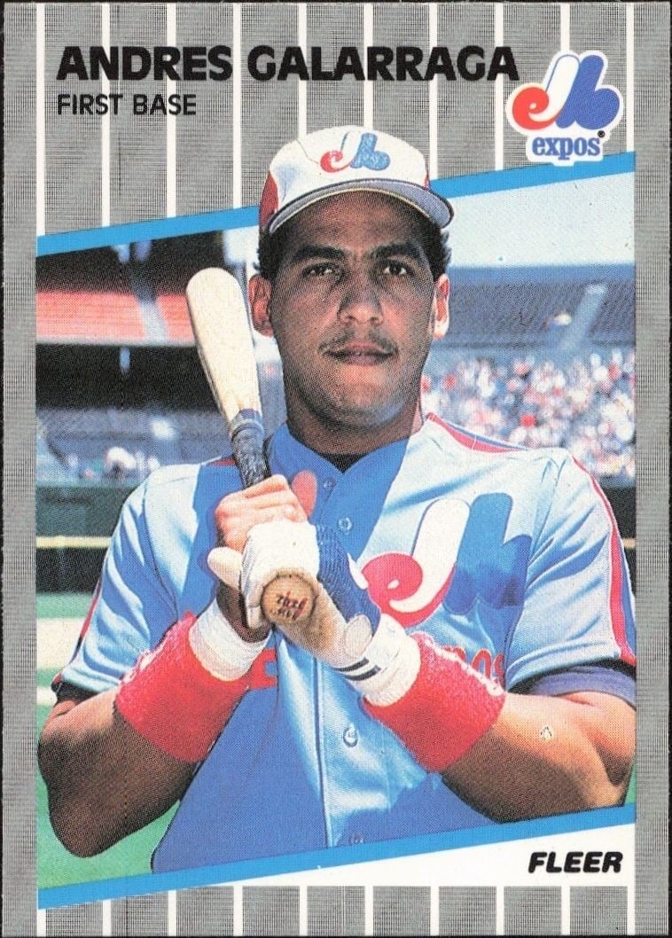 Andres Galarraga 1989 Fleer #376 Baseball Trading Card - Front 1989 Fleer Andres Galarraga #376 baseball trading card front