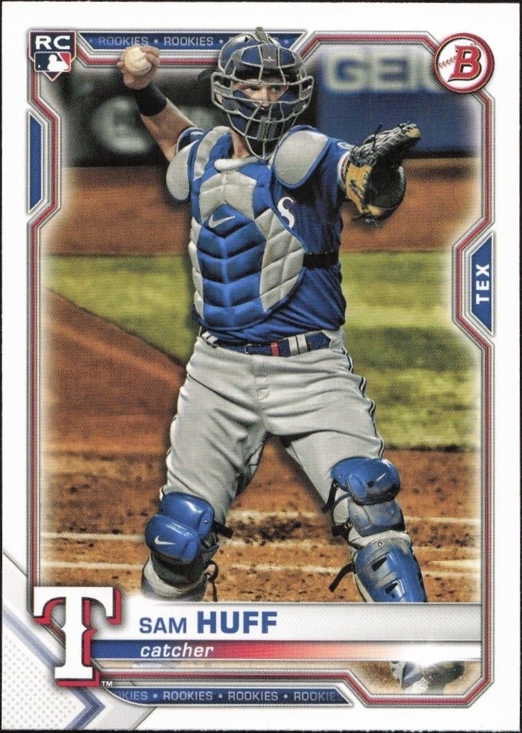 Sam Huff 2021 Bowman #23 Baseball Trading Card - Front 2021 Bowman Sam Huff #23 baseball trading card front