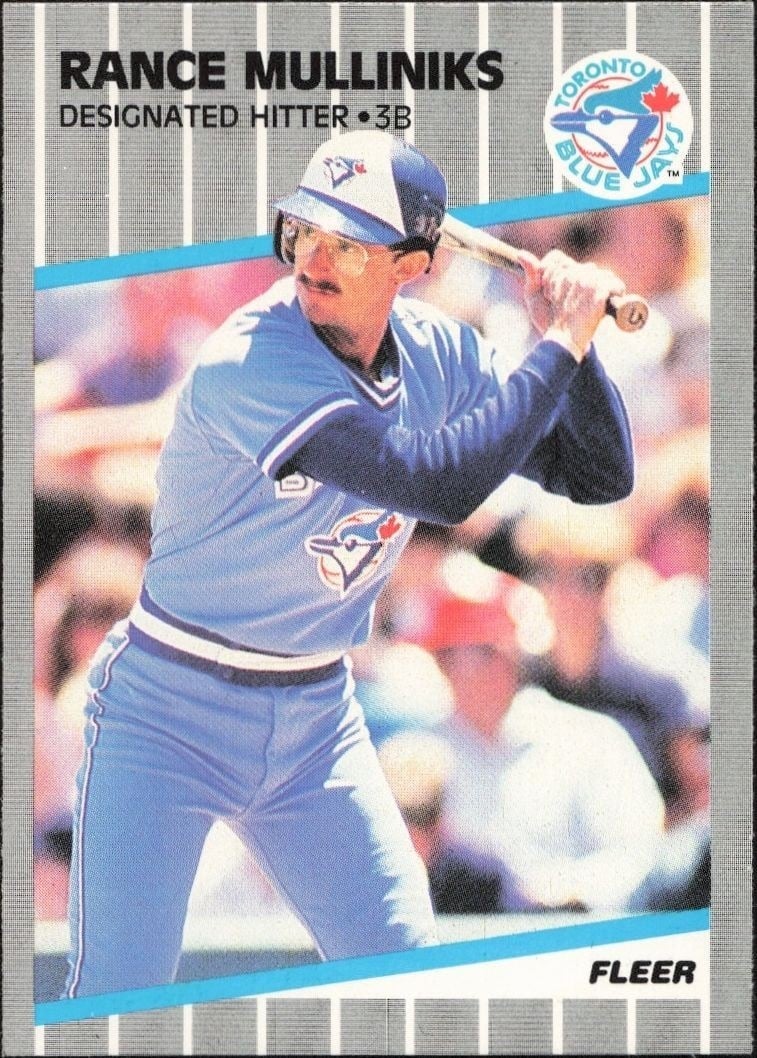 Rance Mulliniks 1989 Fleer #242 Baseball Trading Card - Front 1989 Fleer Rance Mulliniks #242 baseball trading card front