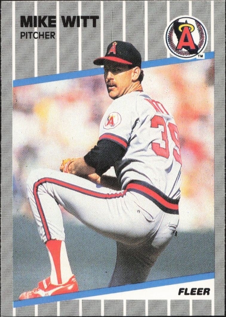 Mike Witt 1989 Fleer #490 Baseball Trading Card - Front 1989 Fleer Mike Witt #490 baseball trading card front