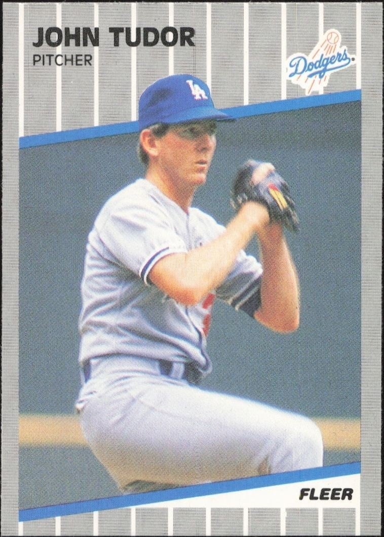 John Tudor 1989 Fleer #75 Baseball Trading Card - Front 1989 Fleer John Tudor #75 baseball trading card front