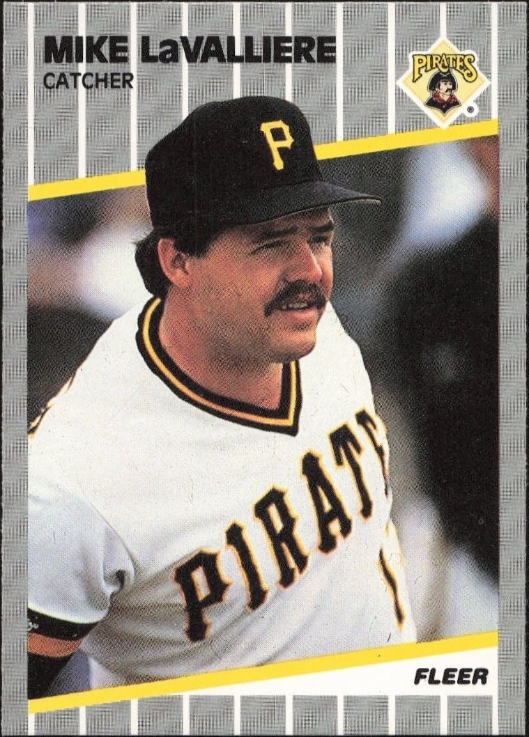 Mike LaValliere 1989 Fleer #213 Baseball Trading Card - Front 1989 Fleer Mike LaValliere #213 baseball trading card front