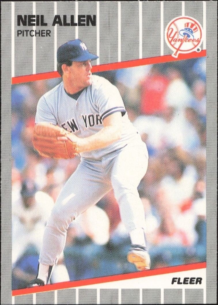 Neil Allen 1989 Fleer #250 Baseball Trading Card - Front 1989 Fleer Neil Allen #250 baseball trading card front
