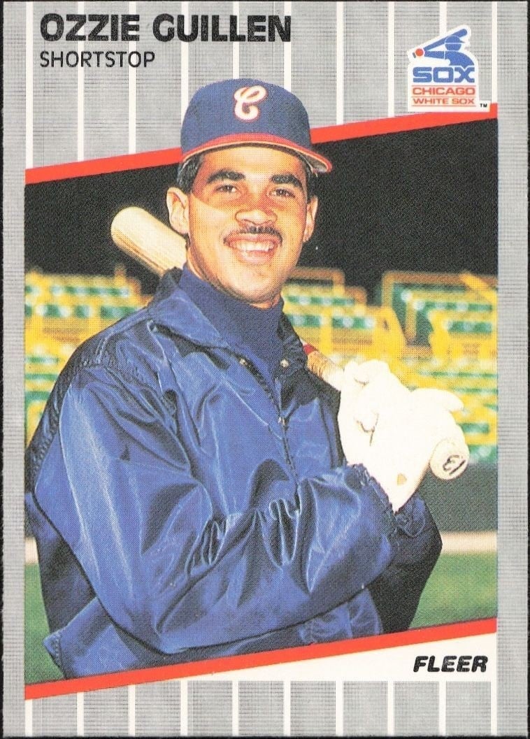 Ozzie Guillen 1989 Fleer #497 Baseball Trading Card - Front 1989 Fleer Ozzie Guillen #497 baseball trading card front